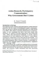 Action research, participatory communication : why governments don't listen