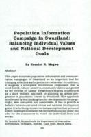 Population information campaign in Swaziland : balancing individual values and national development goals