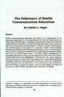 The substance of health communication education