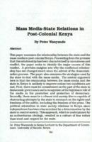Mass media-state relations in post-colonial Kenya