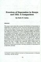 Freedom of expression in Kenya and USA : a comparison