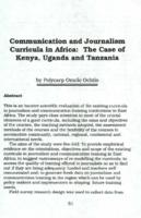 Communication and journalism curricula in Africa : the case of Kenya, Uganda and Tanzania