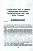 The new press bills in Uganda : implications for national communication policy and press freedom