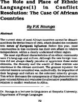 The role and place of ethnic languages in conflict resolution : the case of African countries