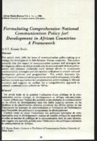 Formulating comprehensive national communication policy for development in African countries : a framework