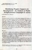 Mobilizing people's support for development : an analysis of public enlightenment campaigns in Africa