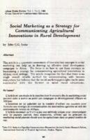 Social marketing as a strategy for communicating agricultural innovations in rural development