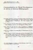 Communication for rural development in Africa : a selected bibliography
