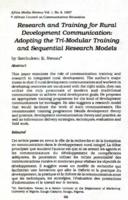 Research and training for rural development communication : adopting the tri-modular training and sequential research models