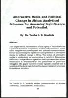 Alternative media and political change in Africa : analytical schemes for assessing significance and potential
