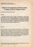 Theatre development in Sierra Leone : a study of Care's Project Learn