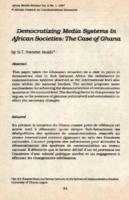 Democratizing media systems in African societies : the case of Ghana