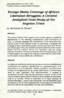 Foreign media coverage of African liberation struggles : a content analytical case study of the Angolan crisis