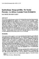 Institutional responsibility for social forestry in Africa : lessons from Zimbabwe