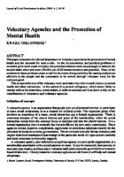 Voluntary agencies and the promotion of mental health