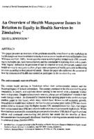 An overview of health manpower issues in relation to equity in health services in Zimbabwe