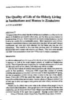 The quality of life of the elderly living in institutions and homes in Zimbabwe