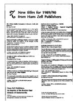 New titles for 1989/90 from Hans Zell Publishers