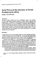 Social work and the question of social development in Africa