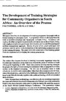 The development of training strategies for community organisers in South Africa : an overview of the process