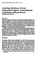 Achieving self-reliance in food production in Nigeria : maximising the contribution of rural women
