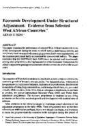 Economic development under structural adjustment : evidence from selected West African countries