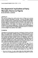 Developmental implications of early mortality factors in Nigeria