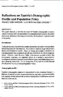 Reflections on Zambia's demographic profile and population policy