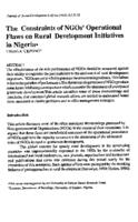 The constraints of NGOs' operational flaws on rural development initiatives in Nigeria