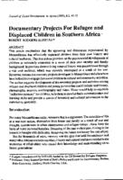 Documentary projects for refugee and displaced children in Southern Africa