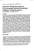 Substitute family placements of unaccompanied Mozambican refugee children : a field perspective