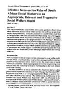 Effective intervention roles of South African social workers in an appropriate, relevant and progressive social welfare model