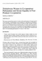 Zimbabwean women in co-operatives : participation and sexual equality in four producer co-operatives