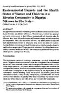 Environmental hazards and the health status of women and children in a riverine community in Nigeria : Nikrowa in Edo State