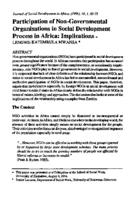 Participation of non-governmental organisations in social development process in Africa : implications