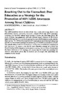 Reaching out to the unreached : peer education as a strategy for the promotion of HIV/AIDS awareness among street children
