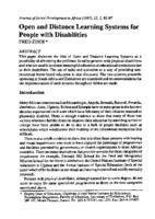 Open and distance learning systems for people with disabilities