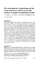 The social practice of psychology and the social sciences in a liberal democratic society : an analysis of employment trends