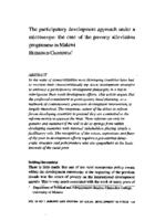 The participatory development approach under a microscope : the case of the poverty alleviation programme in Malawi