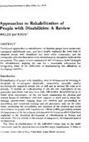 Approaches to rehabilitation of people with disabilities : a review