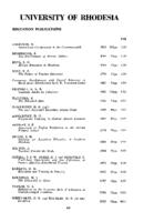 Advertisement : University of Rhodesia education publications