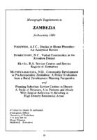 Advertisement : Monograph supplements to Zambezia forthcoming 1984