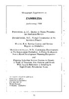 Advertisement : Monograph supplements to Zambezia forthcoming 1984