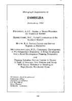 Advertisement : Monograph supplements to Zambezia forthcoming 1984 ZAMBEZIA