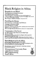 Advertisement : Witwatersrand University Press