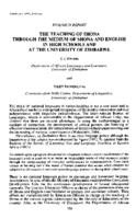 The teaching of Shona through the medium of Shona and English in high schools and at the univeristy of Zimbabwe