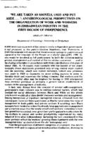 We are taken as shovels, used and put aside...' : anthropological perspectives on the organization of work and workers in Zimbabwean industry in the first decade of independence