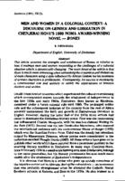 Men and women in a colonial context : a discourse on gender and libeartion in Chenjerai Hove's 1989 Noma Award-winning novel--Bones