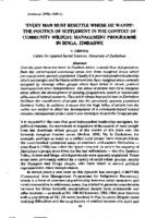 "Every man must resettle where he wants" : the politics of settlement in the context of community wildlife management programme in Binga, Zimbabwe