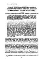 Heroes, heretics and historians of the Zimbabwe revolution : a review article of Norma Kriger's "Peasant voices" (1992)